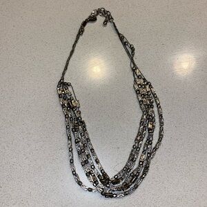 Silver multi strand necklace